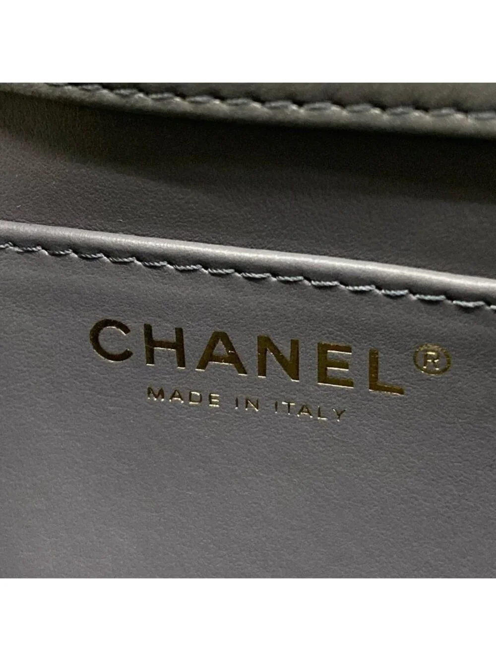 Chanel Shoulder Bag Mini Flap Quilted Gray Lambskin